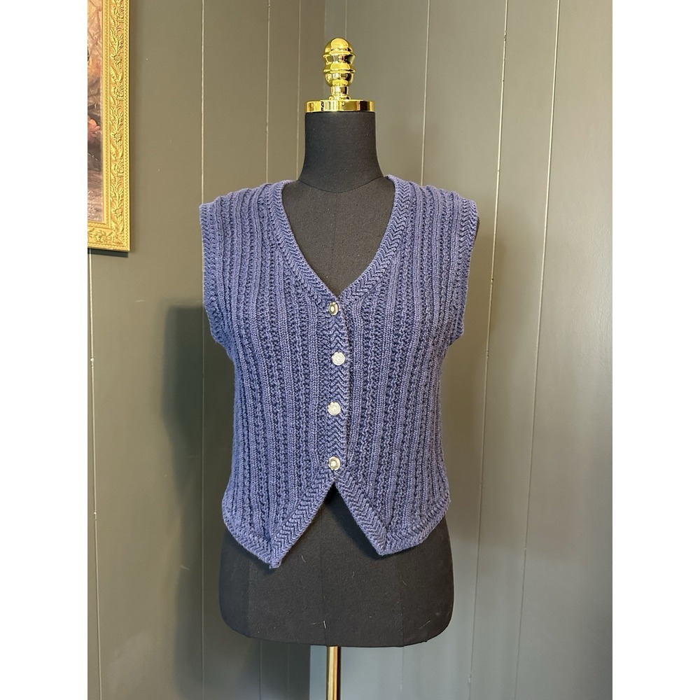 Maggie Lawrence Sport Blue Knot Sleeveless Sweater Vest‎ S Small